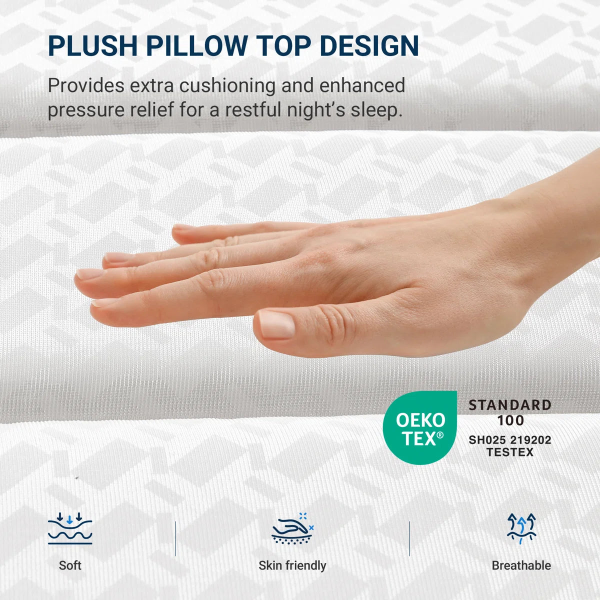 12" Medium Hybrid Mattress, CertiPUR-US, OEKO-TEX Certified