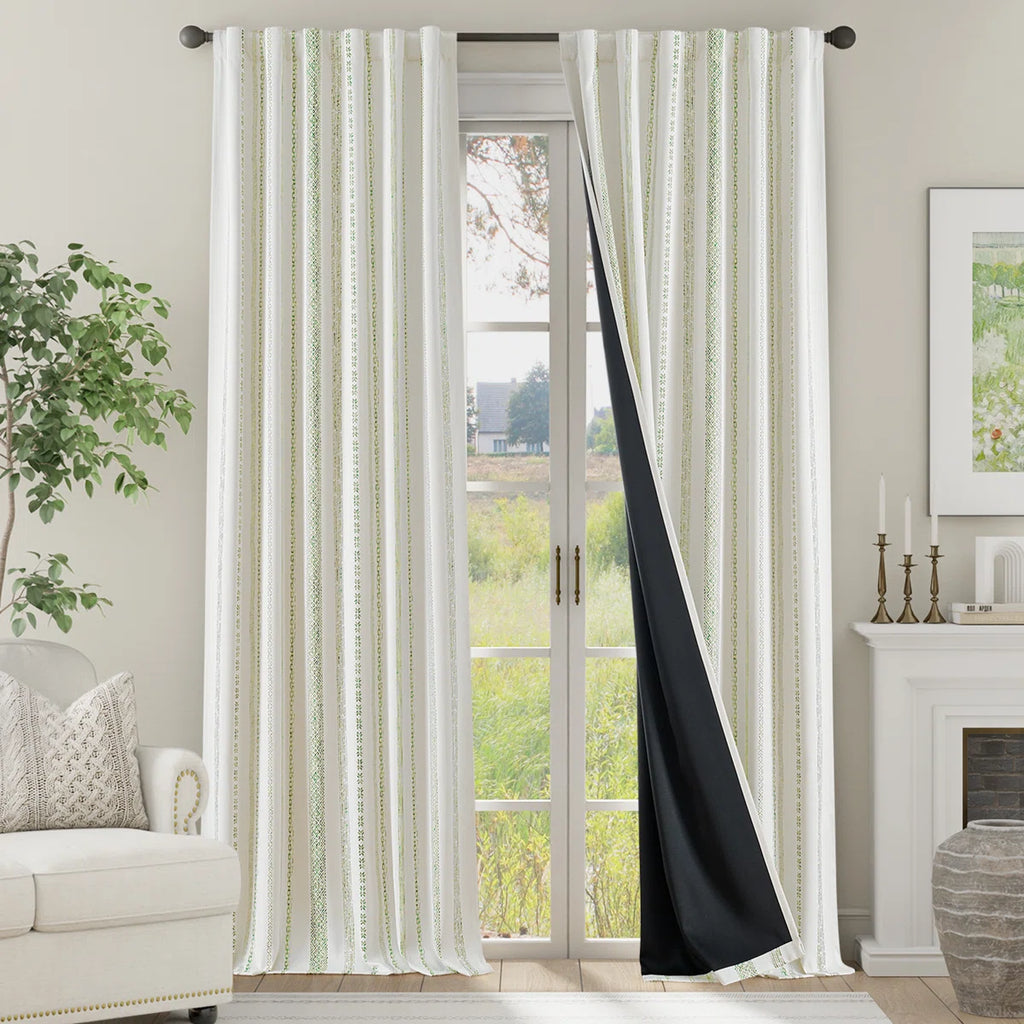 Grommet Blackout Top Retro Farmhouse Pattern Curtains (Set of 2)