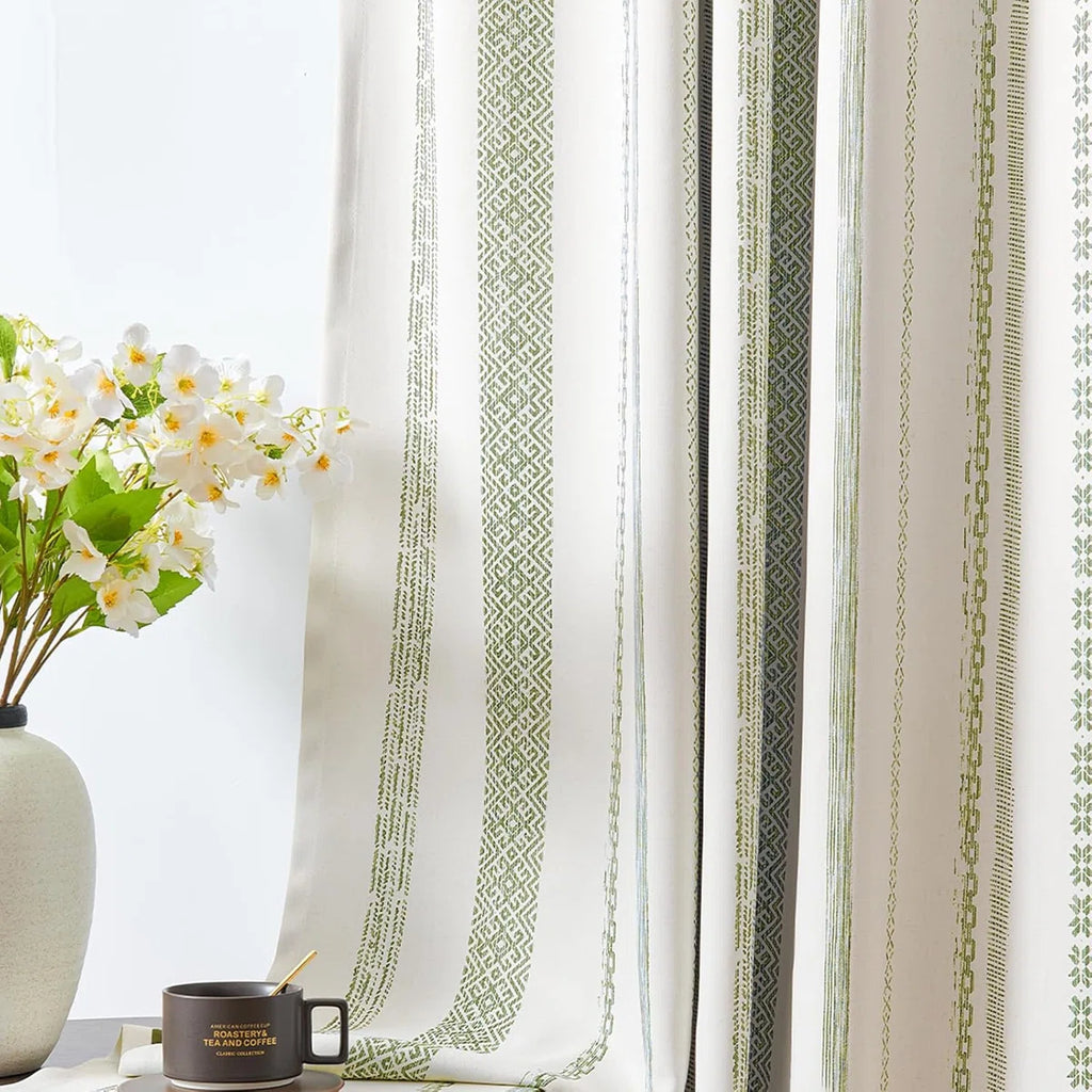 Grommet Blackout Top Retro Farmhouse Pattern Curtains (Set of 2)