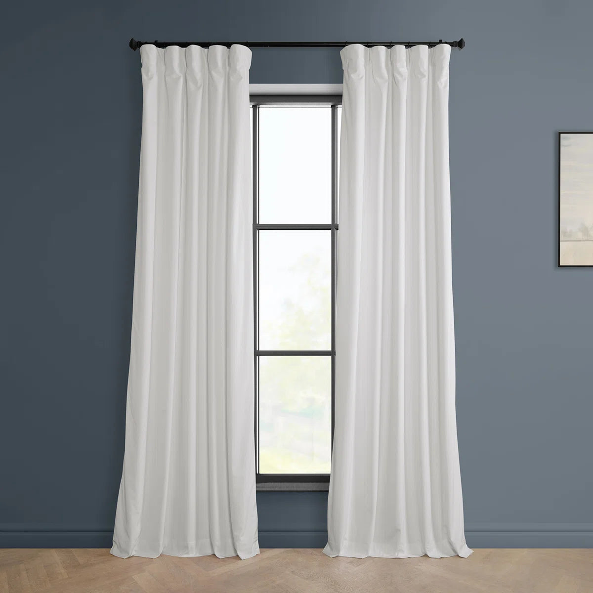 Matra Plush Velvet Curtains for Bedroom - Room Darkening Curtains for Living Room Window Single Panel