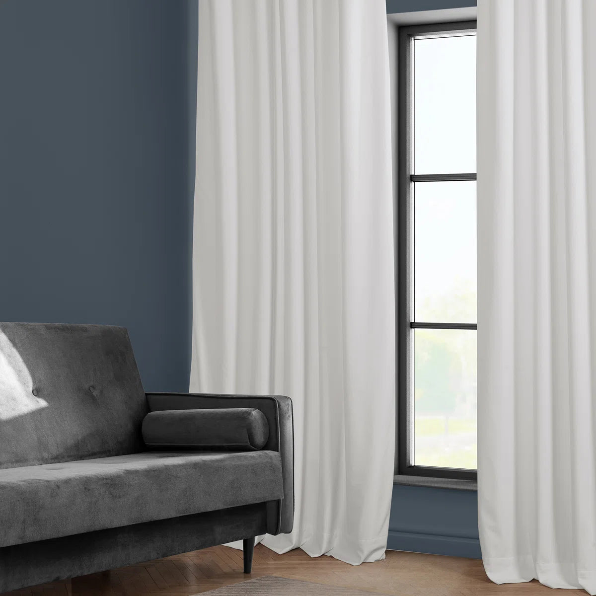 Matra Plush Velvet Curtains for Bedroom - Room Darkening Curtains for Living Room Window Single Panel