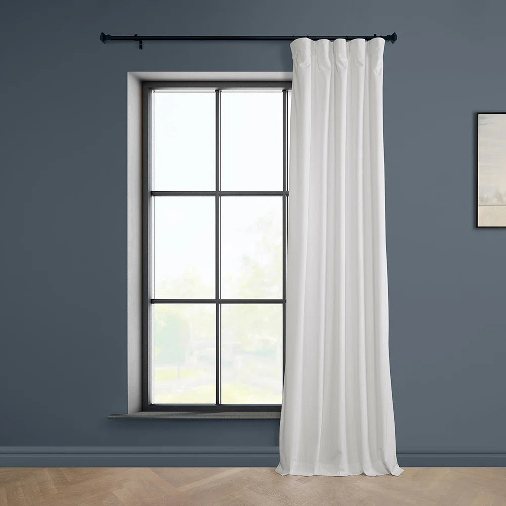 Matra Plush Velvet Curtains for Bedroom - Room Darkening Curtains for Living Room Window Single Panel