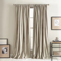 Modern Knotted Velvet Solid Room Darkening Rod Pocket Curtain Panels (Set of 2)